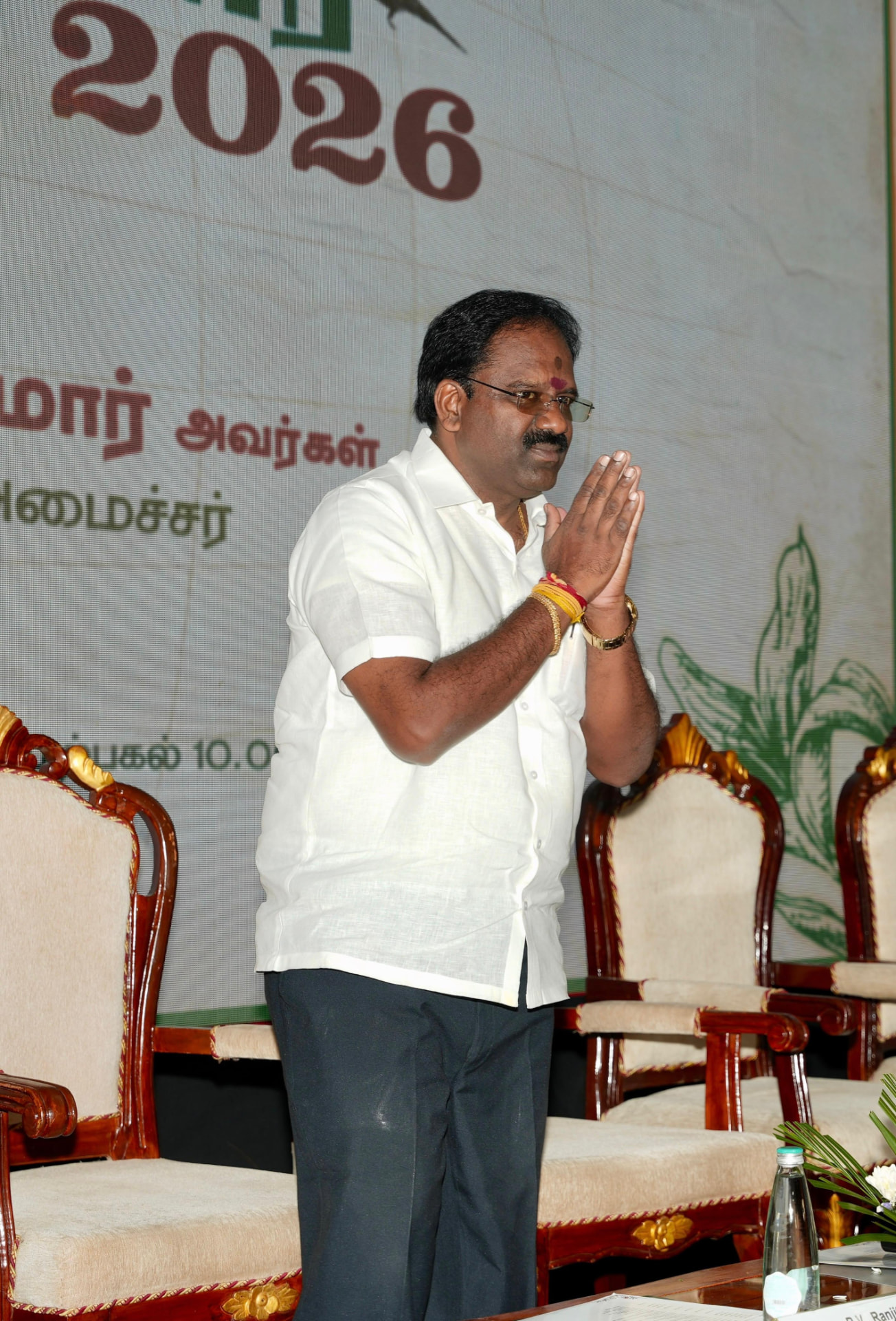 R.V. Ranjith Kumar greeting the people